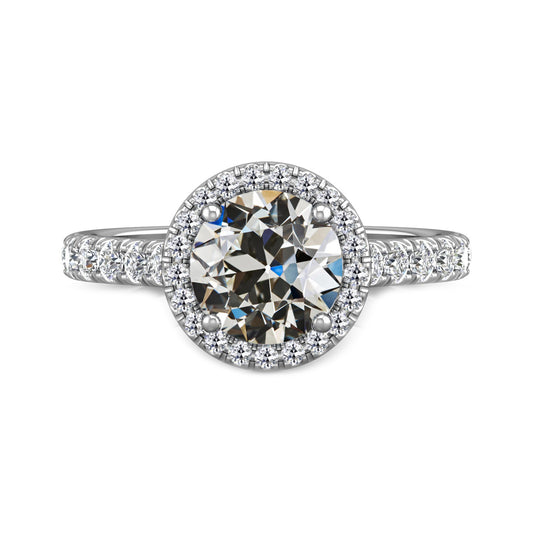 natural round diamond 4.50ct ring front view