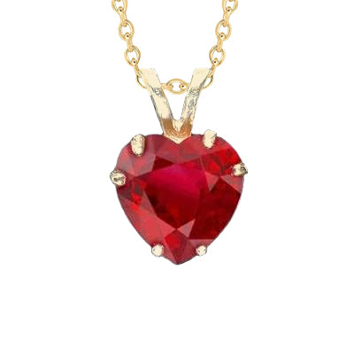 Ruby Heart Charm Necklace – Phoenix Roze
