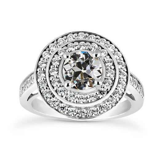 natural round diamond 3.25ct ring front view