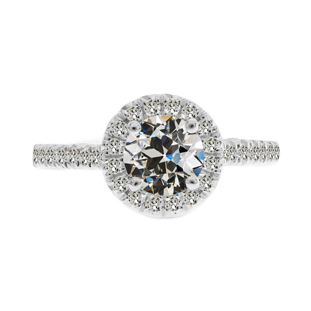 Ladies Old Miner Diamond Engagement Halo Ring 3.50 Carats