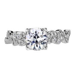 Ladies 3.50 Carats Old Miner Diamond Solitaire With Accent Ring