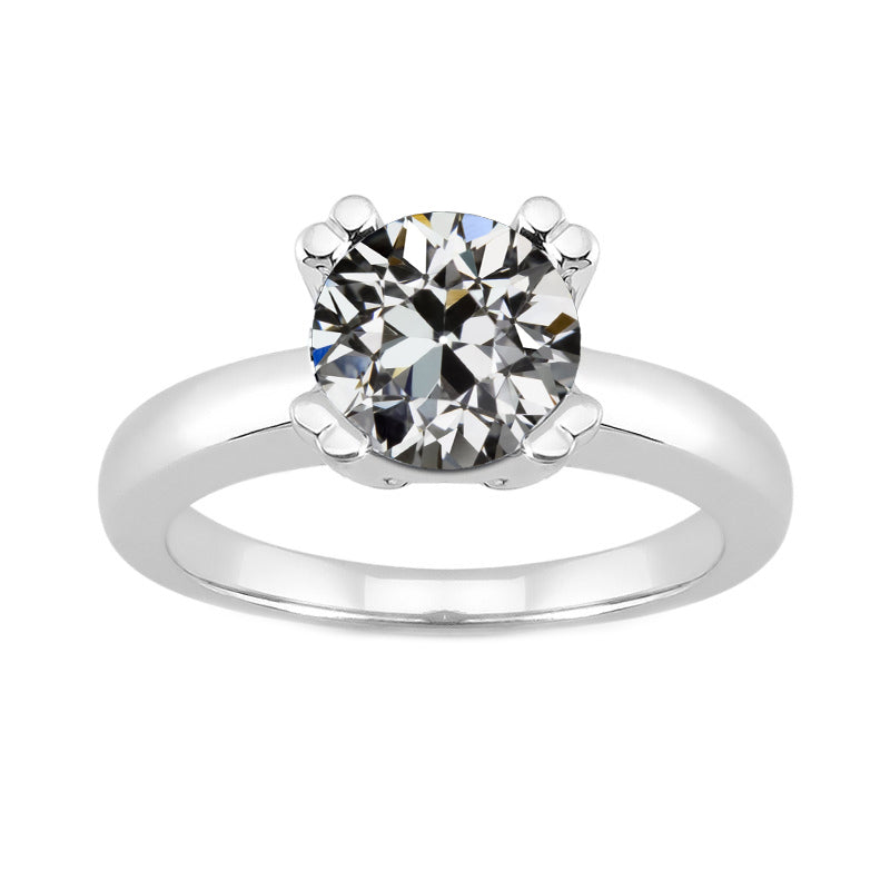 natural round diamond 2.50ct ring front view