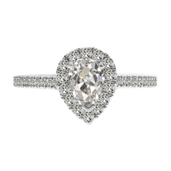Ladies Pear Old Miner Real Diamond Ring Teardrop Jewelry 3.50 Carats