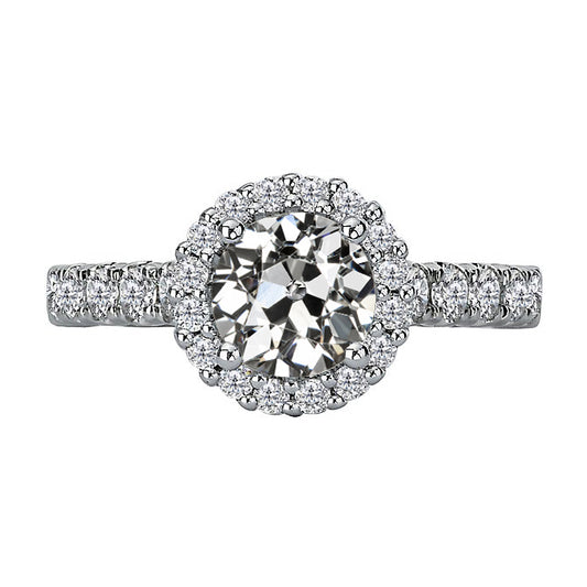 natural round diamond 3.50ct ring front view