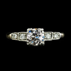 Real  Ladies Round Old Mine Cut Diamond Ring 5 Stones Jewelry 2.50 Carats