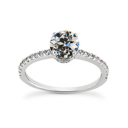 Ladies Round Old Mine Cut Genuine Natural Earth Mined Diamond Wedding Ring 2.75 Carats 14K Gold