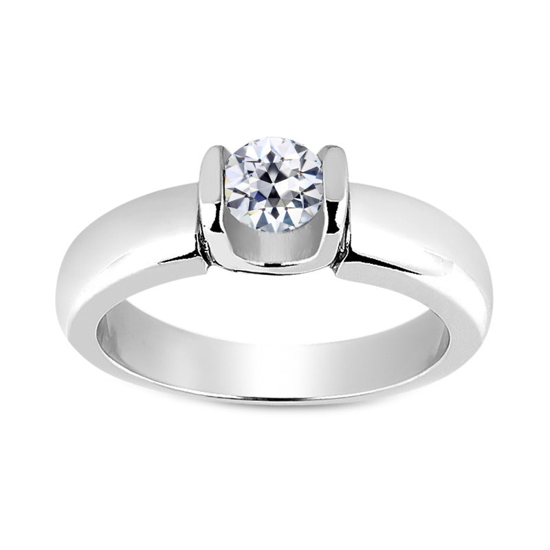 natural round diamond 1.50ct ring front view