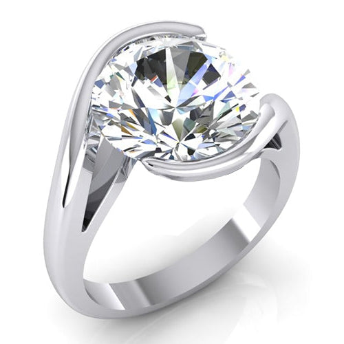 New Style Ladies Solitaire Ring Tension Like Open Side View