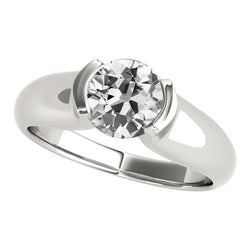 Ladies Solitaire Ring Old Miner Real Natural Earth Mined Diamond Half Bezel Set 2.50 Carats