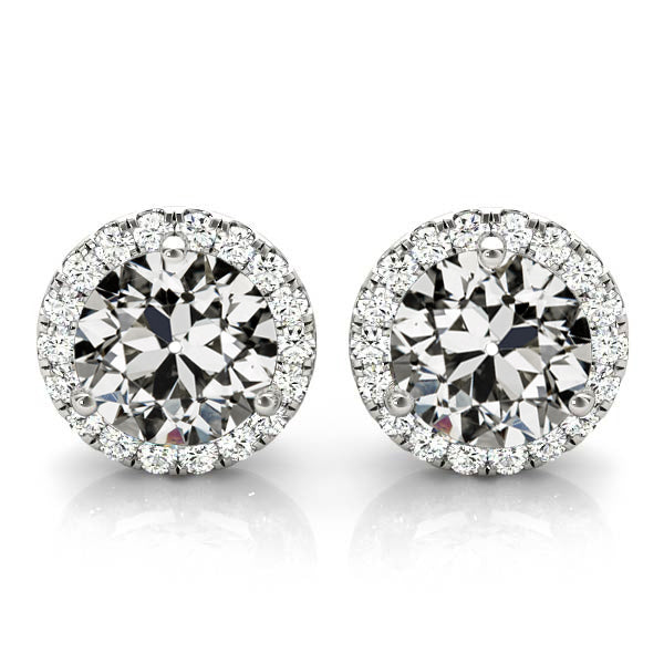 natural round diamond 7.50ct earring front view