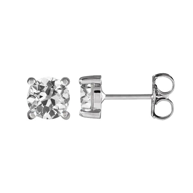 Ladies Stud Earrings Old Miner Diamonds