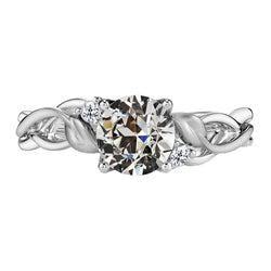 Genuine   Ladies Three Stone Old Cut Diamond Anniversary Ring 2.50 Carats