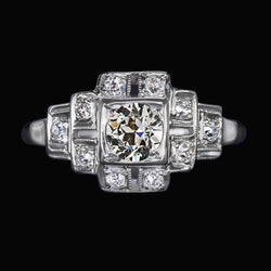 Ladies Wedding Ring Old Mine Cut Real Natural Earth Mined Diamond With Steps 3 Carats 14K Gold