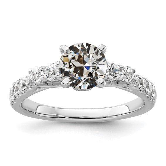 Ladies Wedding Ring Round Old Cut Diamond