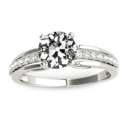 Ladies Wedding Ring Round Old Cut Natural Earth Mined Diamond Channel Set 3 Carats