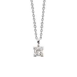 Ladies White Gold 1.00 Carat Solitaire Diamond Pendant Necklace