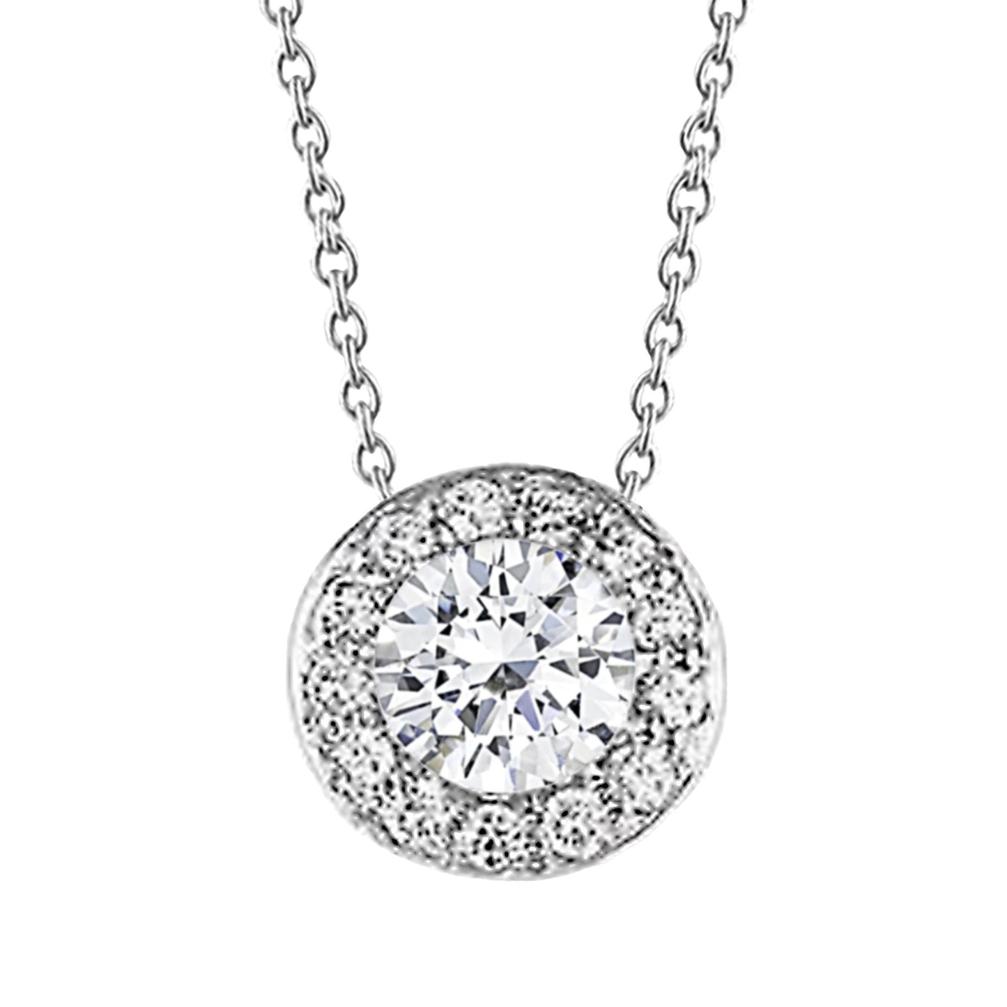 Ladies 2.5 Carats Gorgeous GIA Certified Lab Grown Diamonds Pendant Necklace White Gold 14K