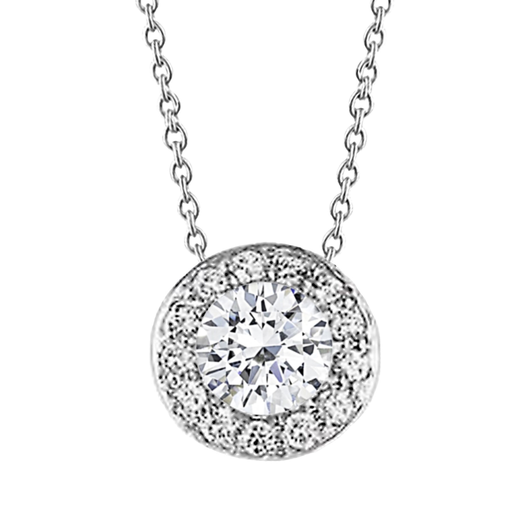 Ladies 2.5 Carats Gorgeous GIA Certified Lab Grown Diamonds Pendant Necklace White Gold 14K