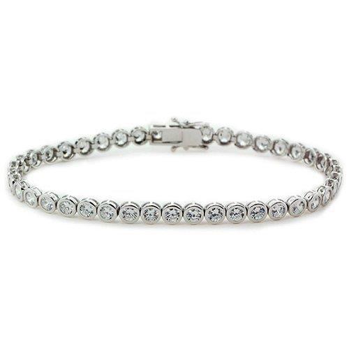 Ladies Bezel Round Lab Grown Diamond Tennis Bracelet 6.30 Carats Fine Jewelry