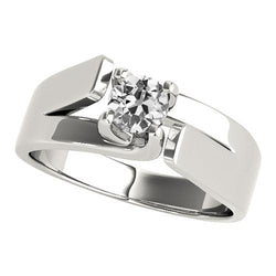 Lady Solitaire Ring Old Mine Cut Genuine Natural Earth Mined Diamond Split Shank 1 Carat