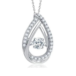 Gorgeous Round Brilliant Cut Diamond Pendant Necklace 1.18 Ct. WG 14K