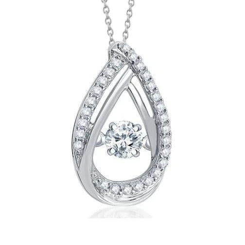 Gorgeous Round Brilliant Cut Natural Earth Mined Diamond Pendant Necklace 1.18 Ct. WG 14K