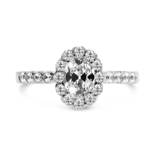 Lady’s Halo Ring Old Miner Diamond Gold