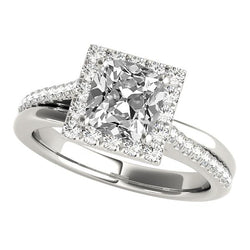 Lady’s Halo Ring With Accents Cushion Old Miner Real Natural Earth Mined Diamond 7.50 Carats
