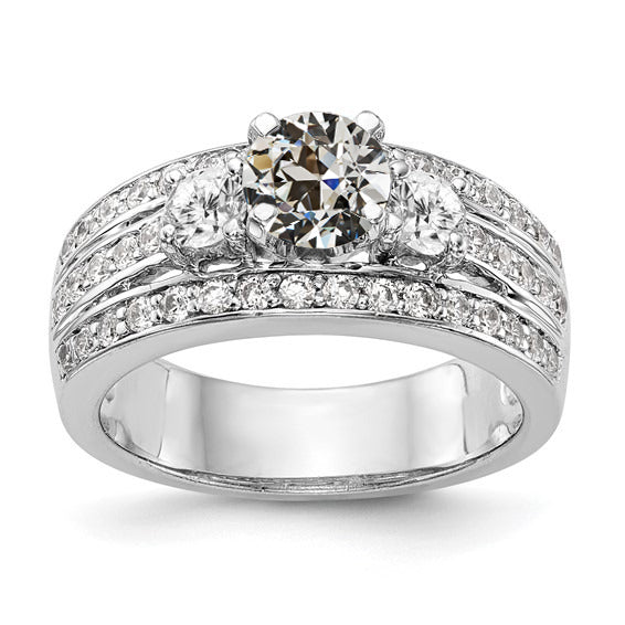 Lady’s Ring Old Miner Diamond 3 Stone Gold