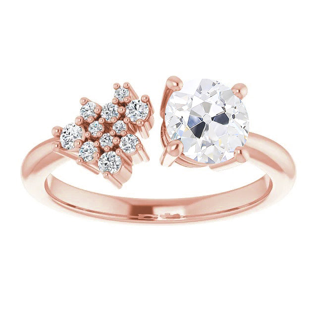 Lady’s Ring Round Old Mine Cut Diamond