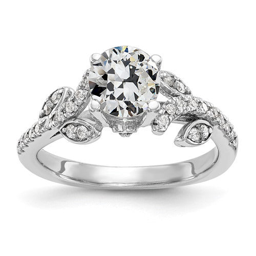 White Wedding Anniversary Lady’s Ring Old Miner Diamond