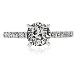 Lady’s Ring Round Old Miner Genuine Natural Earth Mined Diamond 4 Prong Set 4 Carats Jewelry