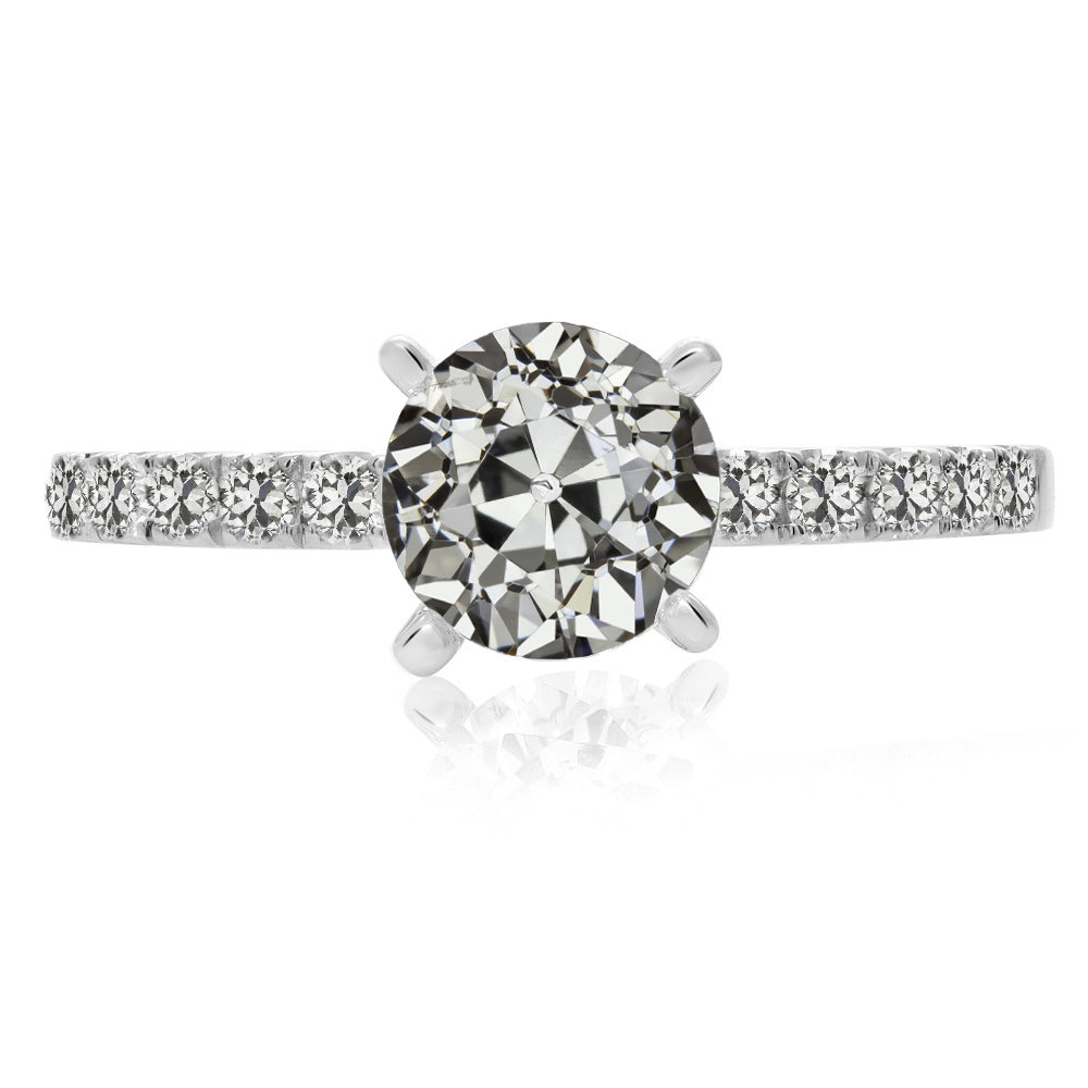 Unique Style White Sparkling Weeding Engagement White gold Old Miner Diamond Ring