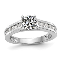 Lady’s Ring Round Old Miner Real Natural Earth Mined Diamond Channel Set Jewelry 2.75 Carats