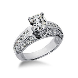 Lady’s Ring Round Old Miner Genuine Natural Earth Mined Diamond White Gold Jewelry 3.50 Carats
