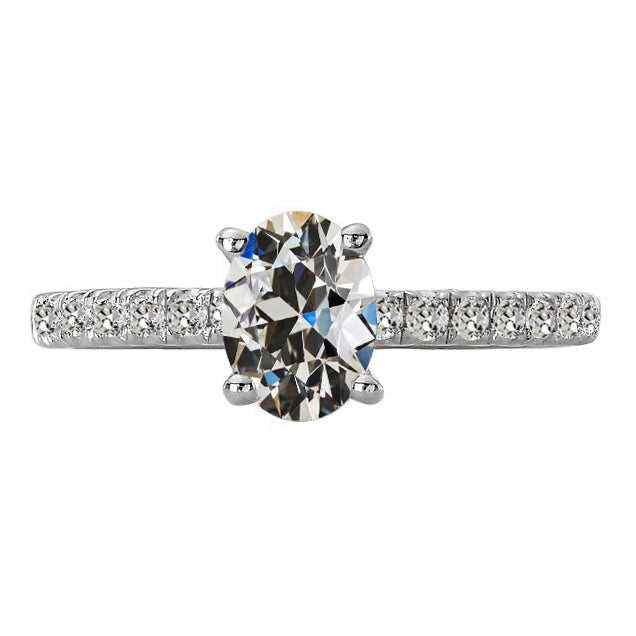 Lady's Ring Round & Oval Old Mine Cut Diamond