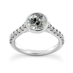 Lady’s Ring With Accents Old Miner Natural Earth Mined Diamond Bezel Set 4 Carats