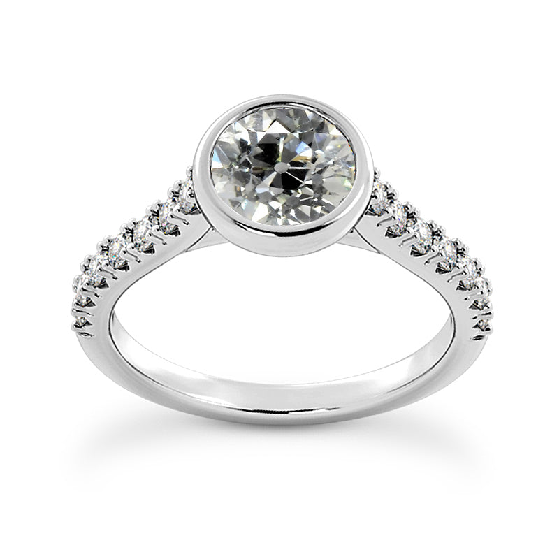 Princess Cut Fancy Old Miner Diamond Bezel Set