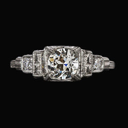 Like Edwardian Jewelry 3 Stone Old Miner Diamond Ring With Steps