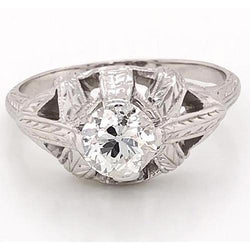 Real  Like Edwardian Jewelry Diamond Engagement Ring Milgrain Prong Setting
