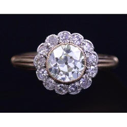 Real  Like Edwardian Jewelry Engagement Ring Old Mine Cut Vintage Style