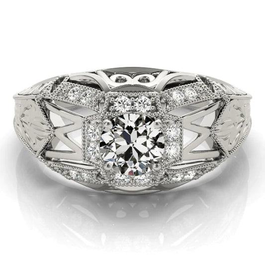 natural round diamond 3ct ring front view