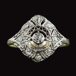 Genuine   Like Edwardian Jewelry Round Old Mine Cut Diamond Vintage Style Ring