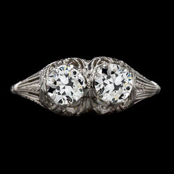 Genuine   Like Edwardian Jewelry Womens Ring 2 Stone Old Cut Diamonds