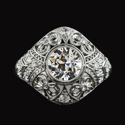 Real  Like La Belle Epoque Jewelry Antique Style Old Cut Diamond Ring Bezel
