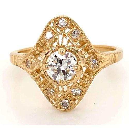 Like La Belle Epoque Jewelry Diamond Antique Style Ring Yellow Gold