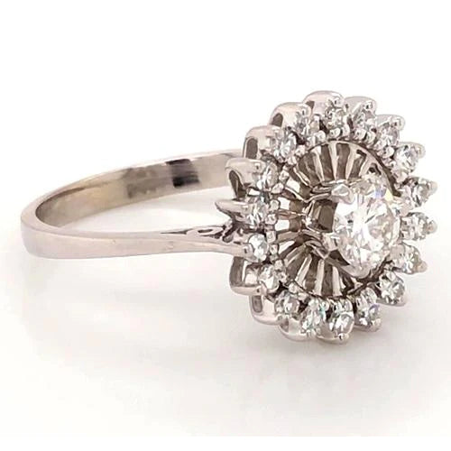  Jewelry Engagement Ring Flower Stlye 2 Carats