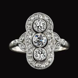 Like La Belle Epoque Jewelry Halo Old Miner Diamond Milgrain Ring