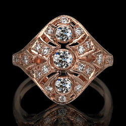 Like La Belle Epoque Jewelry Old Mine Cut Real Natural Earth Mined Diamond Engagement Ring
