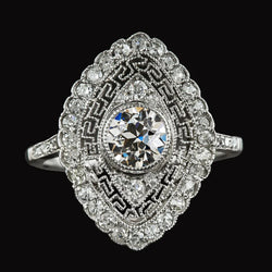 Like La Belle Epoque Jewelry Old Mine Cut Natural Earth Mined Diamond Halo Ring Bezel Set